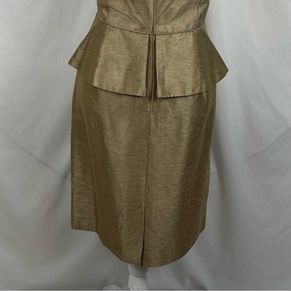 BIGIO Collection Metallic Gold Sleeveless Dress NWOT Size 10 - Picture 7 of 13